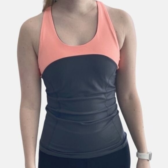 GAP BODY Racerback‎ Athletic Tank Top Built In Bra Dri Fit Grey Women's Medium - Picture 10 of 10